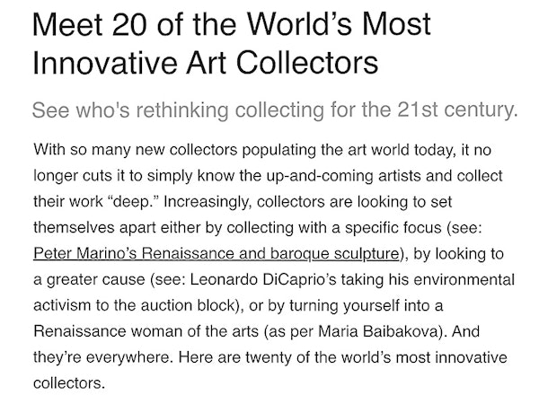 Meet 20 of the World’s Most Innovative Art Collectors